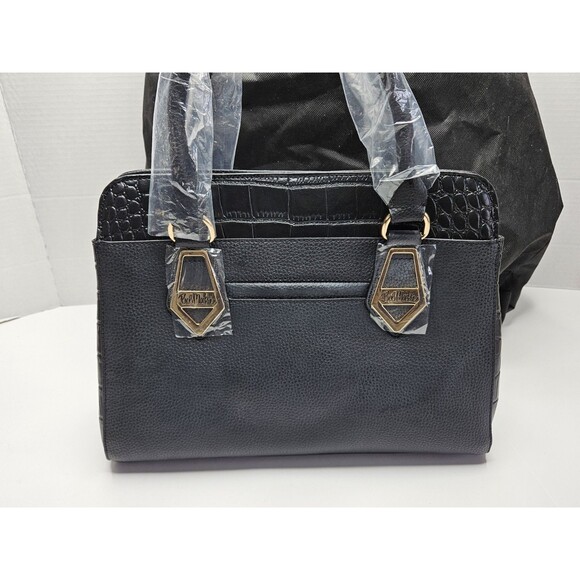 Bob Mackie Bradford Exchange Black Faux Leather Handbag New W/Dust Cover - Picture 3 of 12